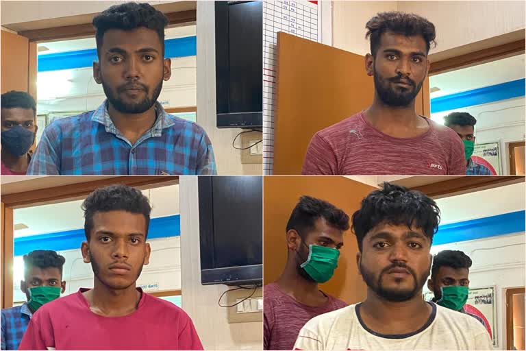 Arrest of four men for robbery Madanayakanahalli police