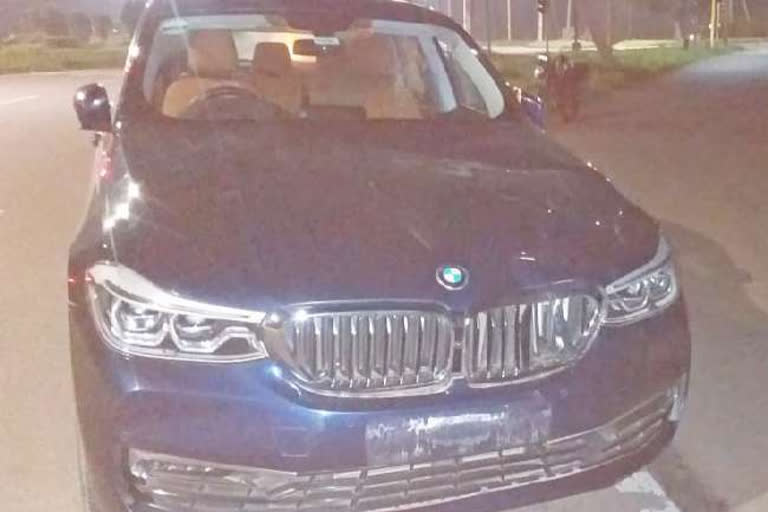 high speed BMW car hit a young man in chandigarh