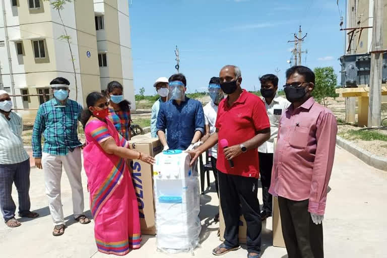 Provision of hot and cold water machines to Kovid Center at atmakuru nellore district