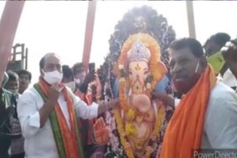 minister indrakaran reddy spoke on ganesh nimarjan shobhayatra in nirmal district