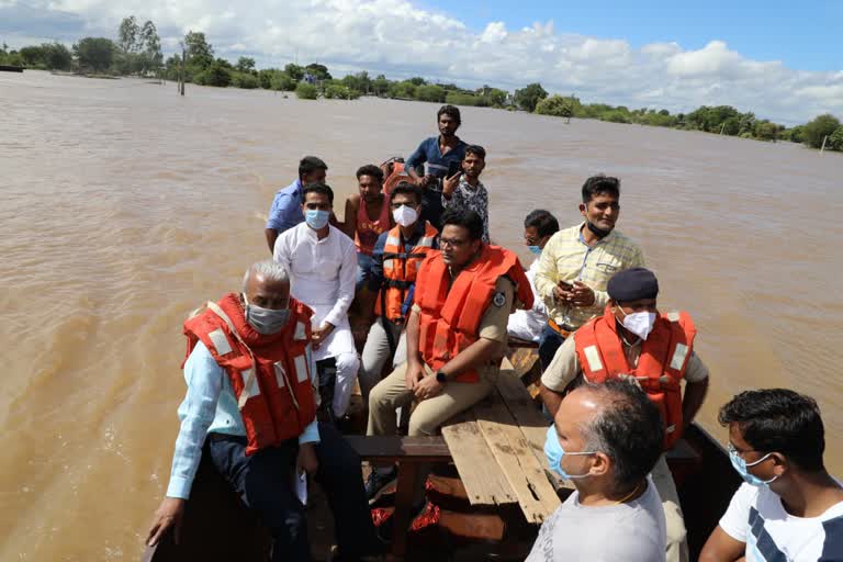 Inspection of flood affected area