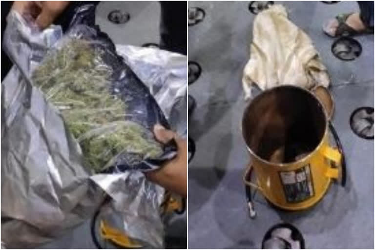 Delhi airport  Cannabis seized  Ganja seized from Delhi airport  Narcotics Control Bureau  Air Cargo export  ഡൽഹി വിമാനത്താവളം  കഞ്ചാവ് കടത്ത്  പോർട്ടബിൾ എയർ ടാങ്ക്  നാർക്കോട്ടിക് കൺട്രോൾ ബ്യൂറോ