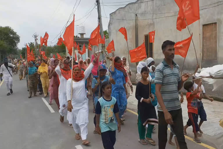 Liberation and Mazdoor Mukti Morcha Punjab Rally Under Women's Debt Relief Campaign in mansa