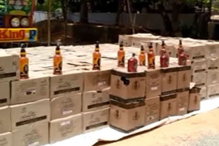 liquor bottels seized in gandrajapalle chittore district