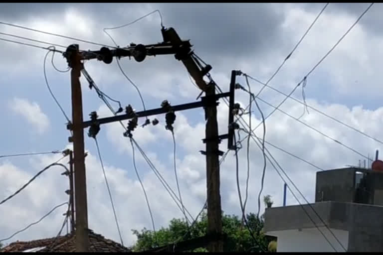 100 kV transformer erected on broken pole