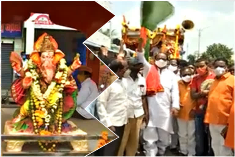 Ganesha immersion festival at nizamabad started by mla ganesh Gupta