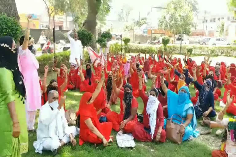 aasha workers protest in palwal