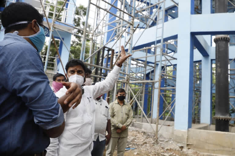 mission bhageeratha water tank construction works visited by mla chandar at ramagundam in peddapalli district