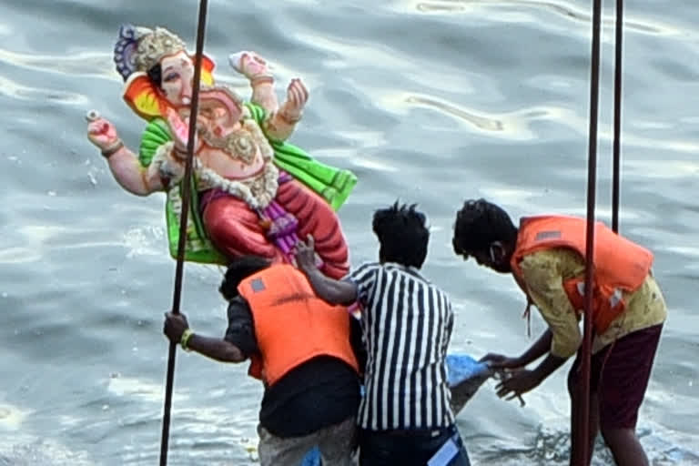 Low-key festivities mark Ganesh immersion in Hyderabad