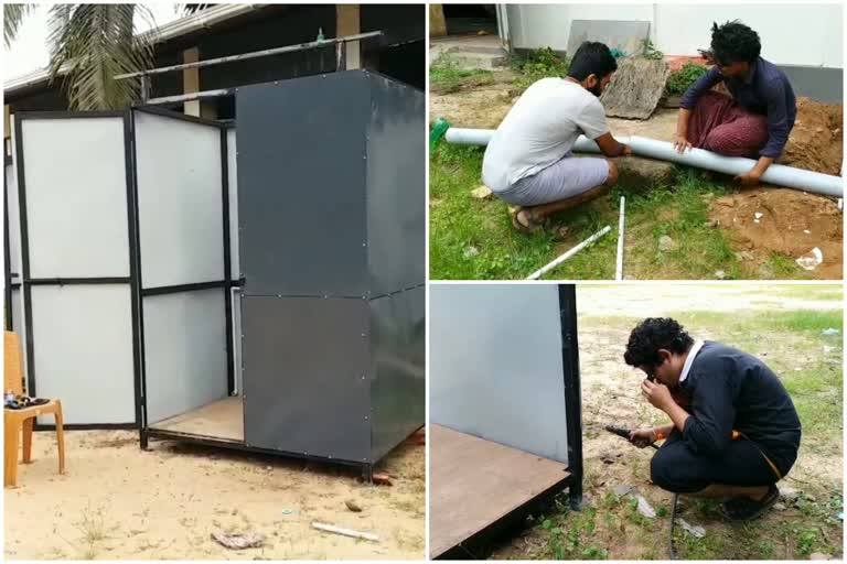 NSS volunteers  Temporary toilets to hospitals  എന്‍എസ്‌എസ് വളണ്ടിയര്‍മാര്‍  കൊവിഡ് വാര്‍ത്തകള്‍