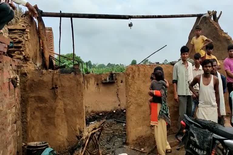 Fire in woman's hut