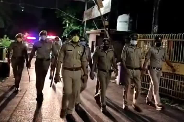 ACP's foot march in different sectors at night