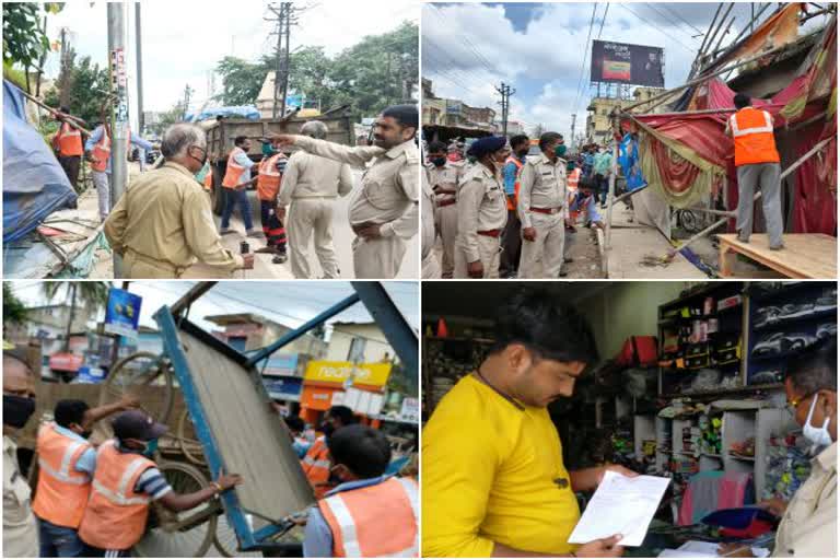 encroachment free campaign in ranchi, news of Ranchi Municipal Corporation, Enforcement Team of Ranchi Municipal Corporation, रांची में अतिक्रमण मुक्त अभियान, रांची नगर निगम की इंफोर्समेंट टीम, रांची नगर निगम की खबरें