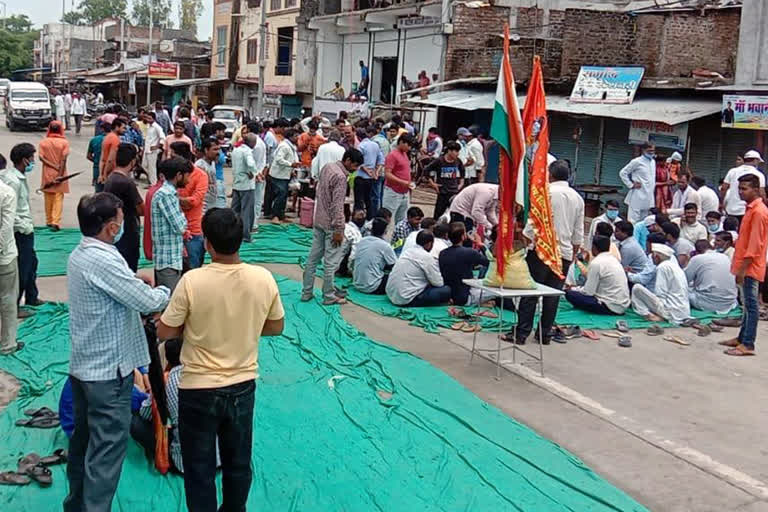 Villagers jammed the highway