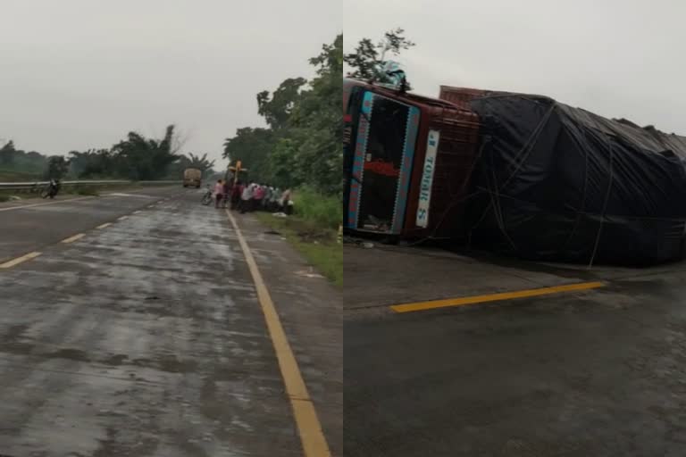 Truck hit car