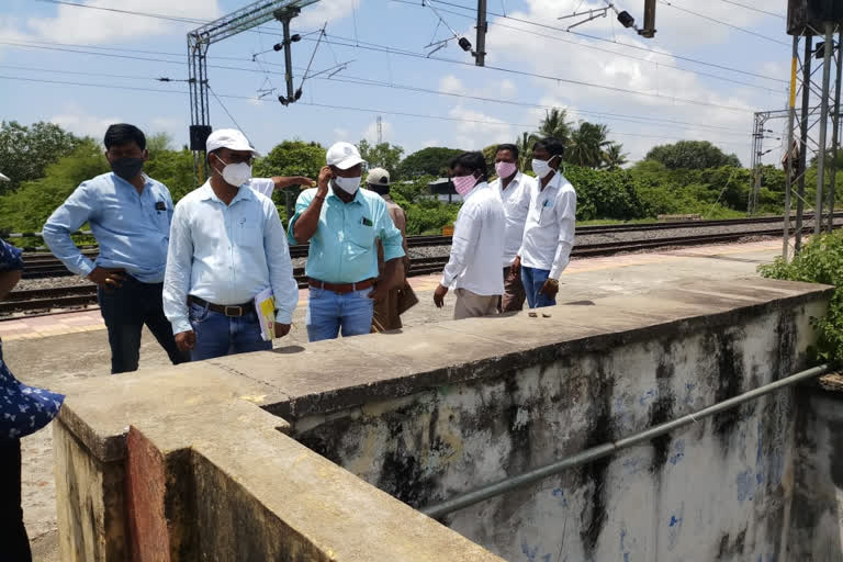 Site inspection of Kesamudram Railway Under bridge in mahabubabad district