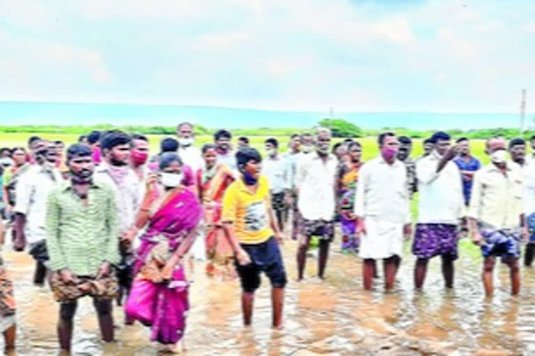 gandikota flood prone area villagers protest