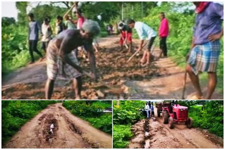 ବିଫଳ ହେବା ପରେ ନିଜ ଉଦ୍ୟମରେ ରାସ୍ତା ମରାମତି କଲେ ଖିଜରୀତାଣ୍ଡି ଗ୍ରାମବାସୀ