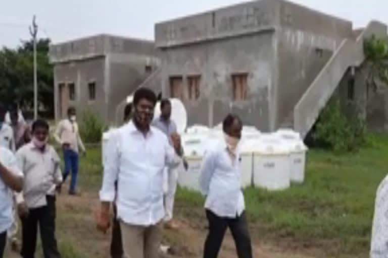 Mulugu zp chairman visits double bed room houses in eturu nagaram