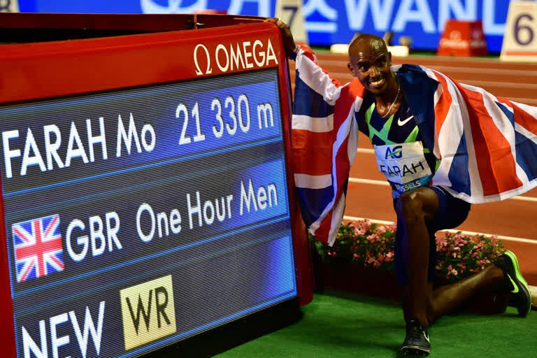 Mo Farah breaks one-hour world record in Diamond League