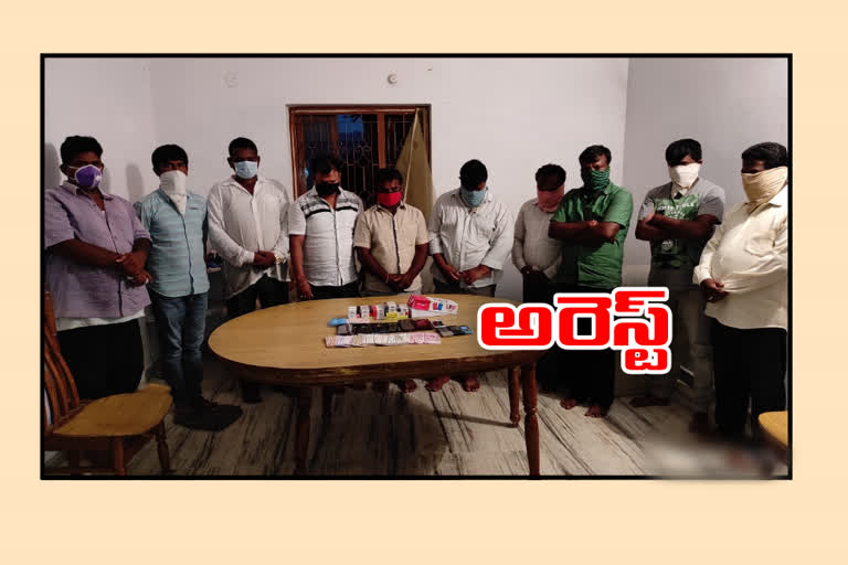 card players arrest by sot police in ankireddypalli keesara police station region