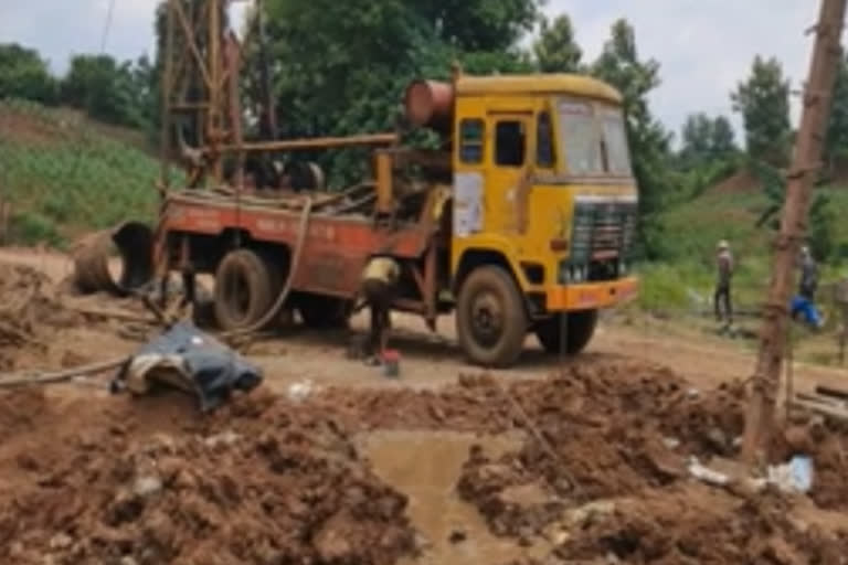 suvarnamukhi river works are in progress at vizianagaram