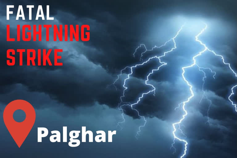 Maharashtra news  Lightning kills in Palghar  Palghar lightning news  Lightning strikes in Palghar  മഹാരാഷ്‌ട്ര  മിന്നലേറ്റ് മരണം  പൽഘർ  മുംബൈ