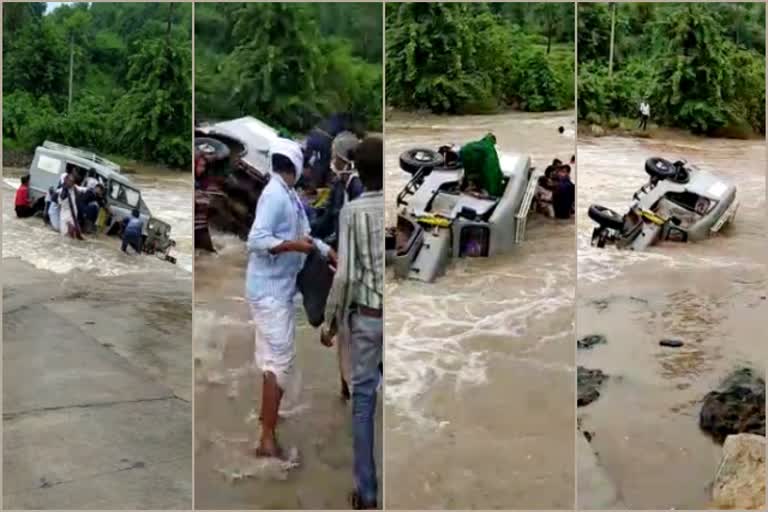 Sirohi News,  Jeep Drowned in Sirohi