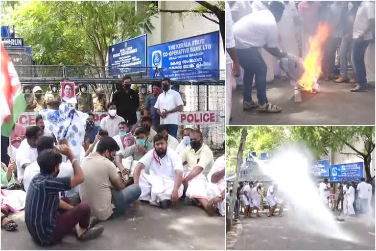 youth congress  youth congress protest  protest health minister  യൂത്ത് കോൺഗ്രസ്\  യൂത്ത് കോൺഗ്രസ് പ്രതിഷേധം  പീഡന കേസുകൾ