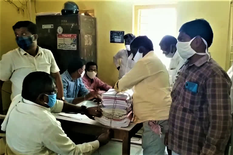 village-revenue-officers-submitting-records-to-mro-in-parigi-tahsildar-office-at-vikarabad