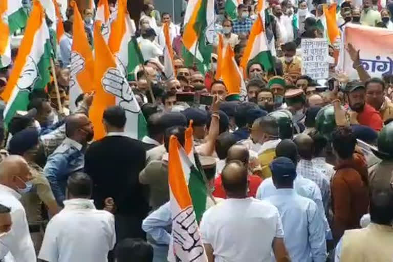 congress protest in shimla