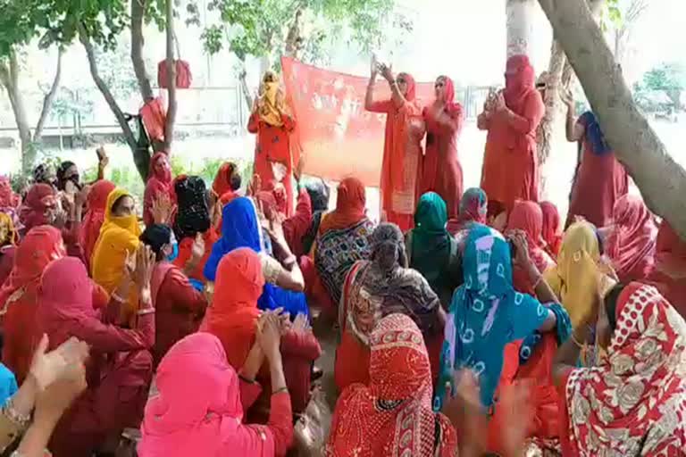 Asha workers protest in Nuh