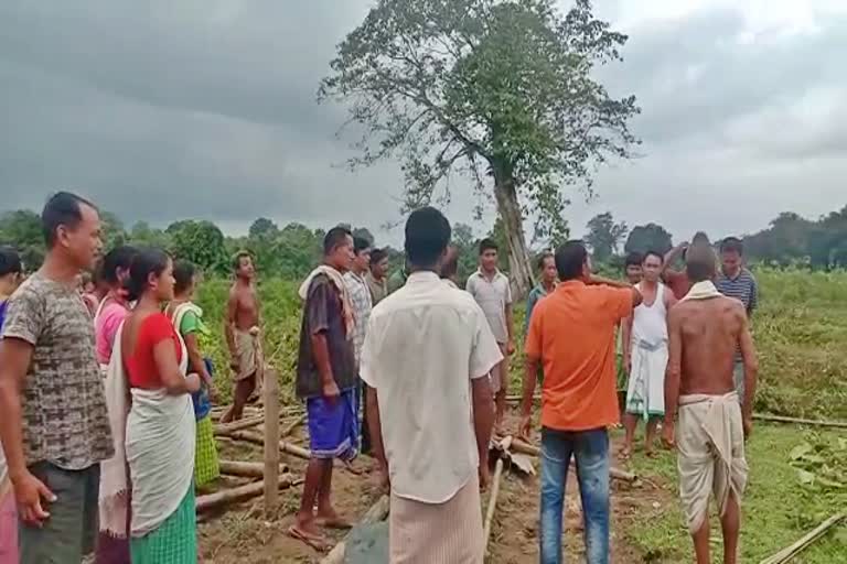 Protest against Namghar Eviction in lakhimpur assam etv bharat news