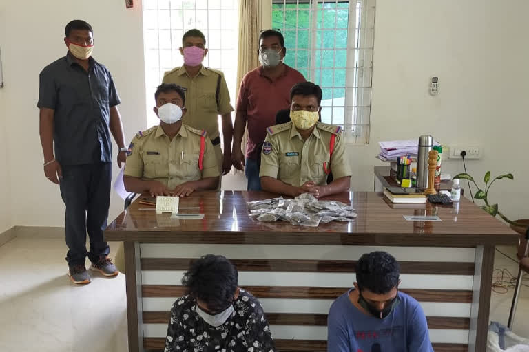 two arrested in illegal ganja trading in siddipe