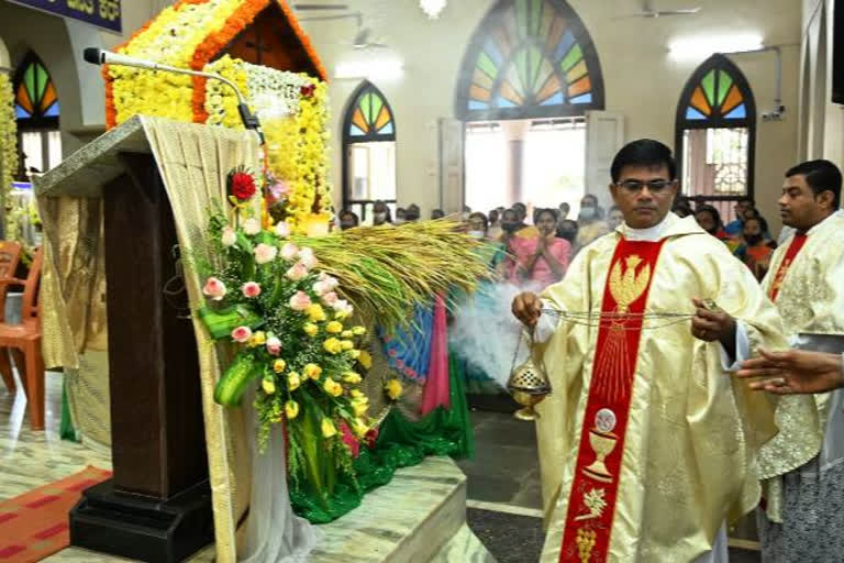 Simple Monti Fest Celebration in Bantwal Churches