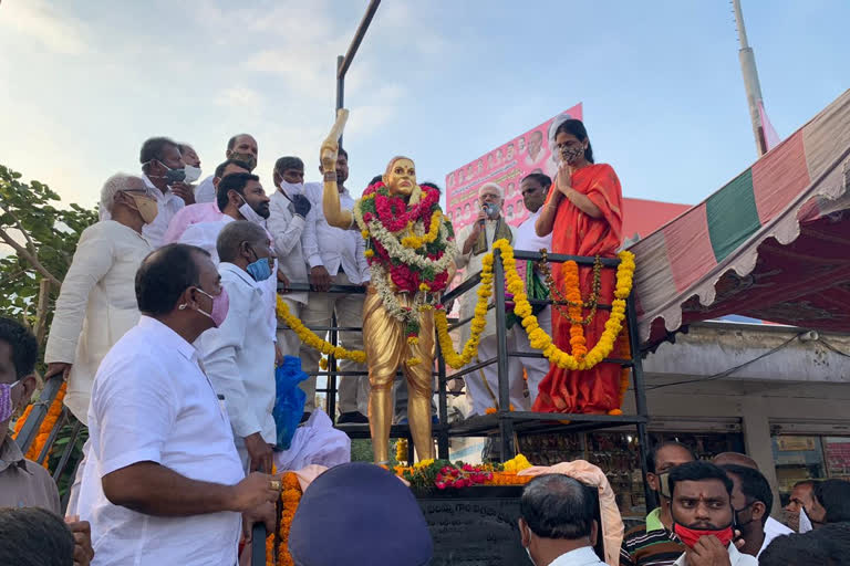 ilamma idol inauguration by minister sabitha at shankarpally village in rangareddy district