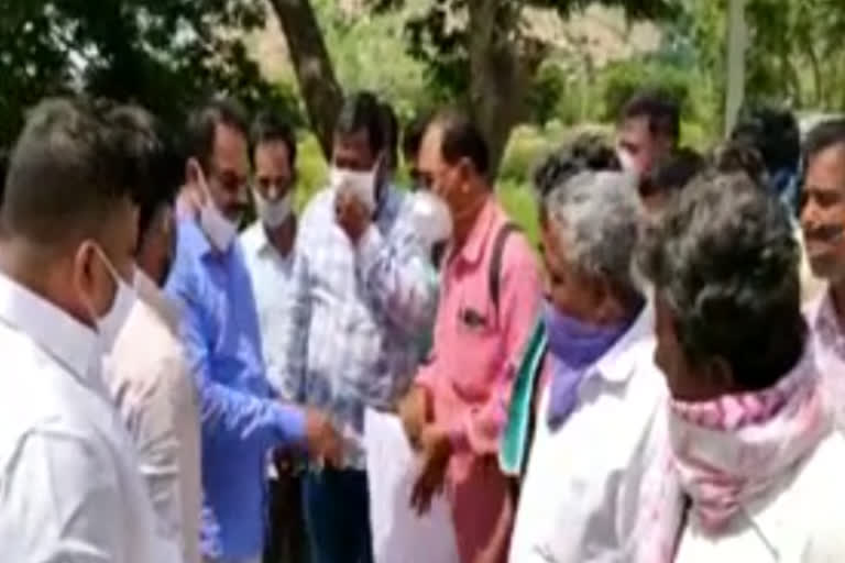 Irrigation Officer visit Land for Gudipalli Reservoir