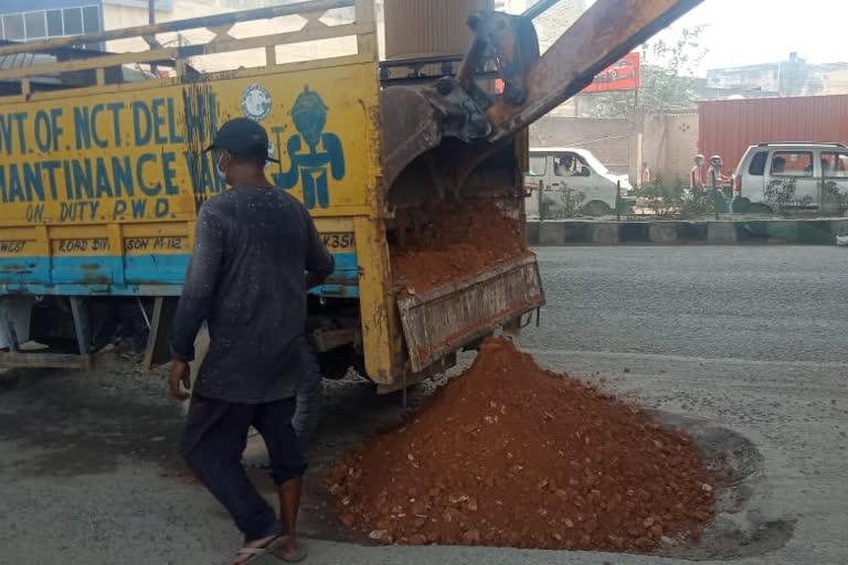 PWD filled pits at rani khera area of Delhi