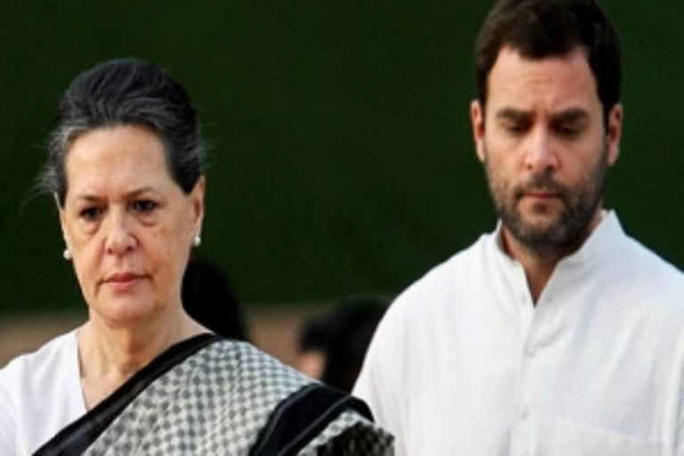 Congress president Sonia Gandhi with her son Rahul Gandhi (file photo)