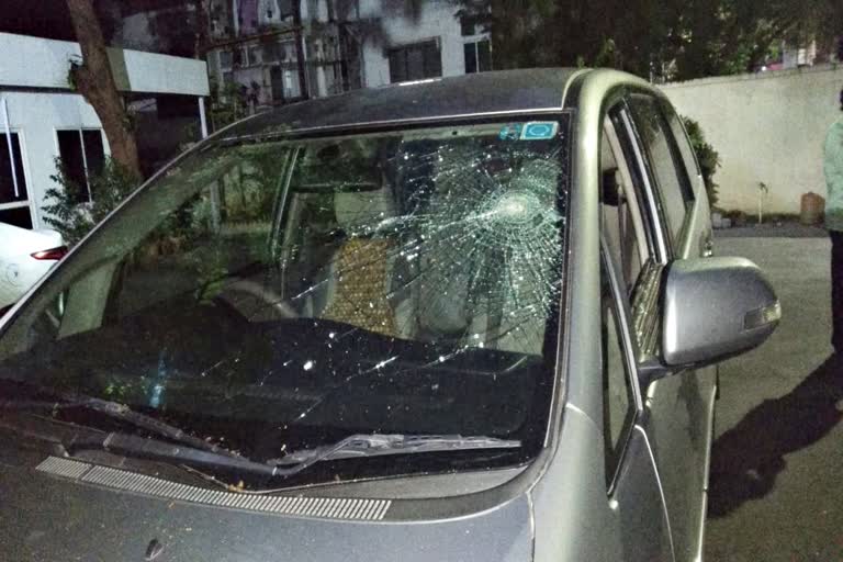 unkown persons attack on cpi state office and destroyed chada venkatreddy car