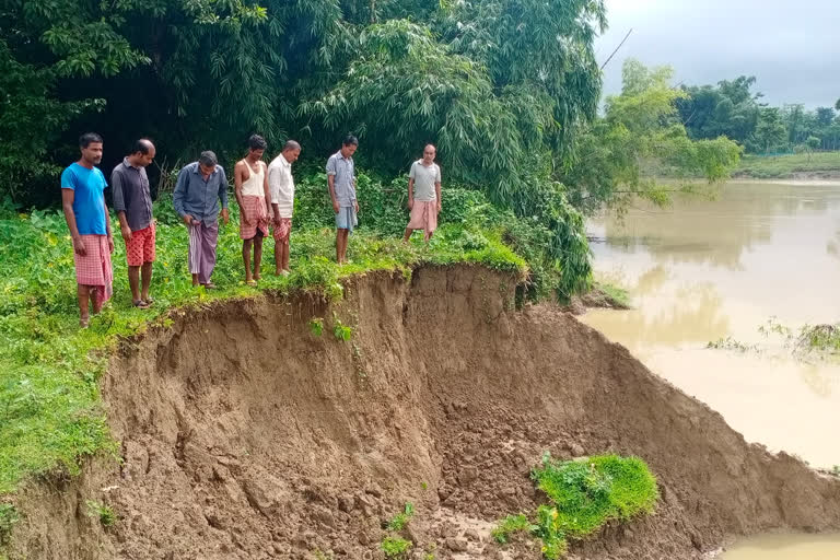 massive river bank erosion of katakhal river