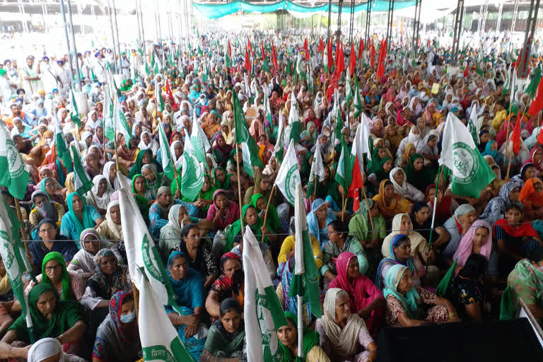 farmers organizations lalkar rally  against the agriculture ordinances In Barnala