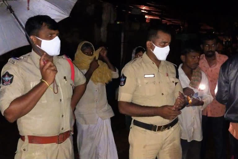 cops saved people went to bairavakona of kadapa district and strucked there due to heavy rains