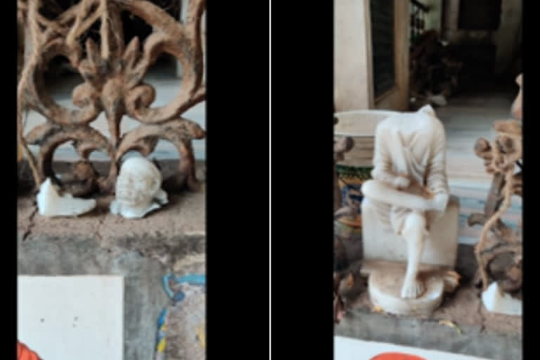 Destruction of Sai Baba statue at Nidamanur