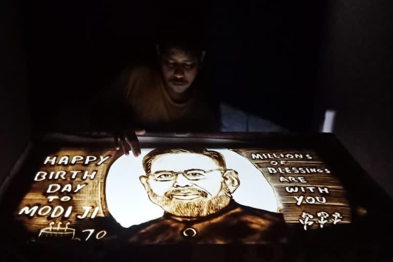 Berhampur Sand Artist Wishes Modi's Birthday Through Sand Animation