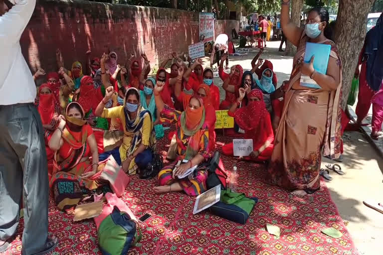 Asha workers protest in faridabad