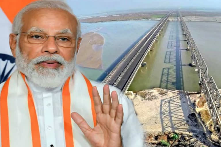 pm modi inaugurate 12 projects including kosi rail mahasetu for bihar