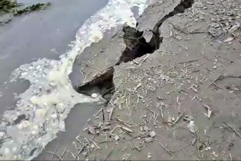 Erosion at dhubri indo bangla border assam etv bharat news