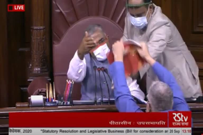 trinamools-derek-obrien-tries-to-tear-rule-book-during-farm-bill-debate