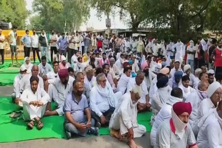 Farmers protest against agricultural bills in Kurukshetra